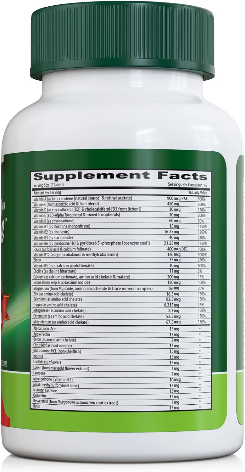 DEVA Tuba Prime Multivitamínico Vegano Sin Hierro - Alta Potencia con Superalimentos, Hongos y Probióticos - 90 Comprimidos