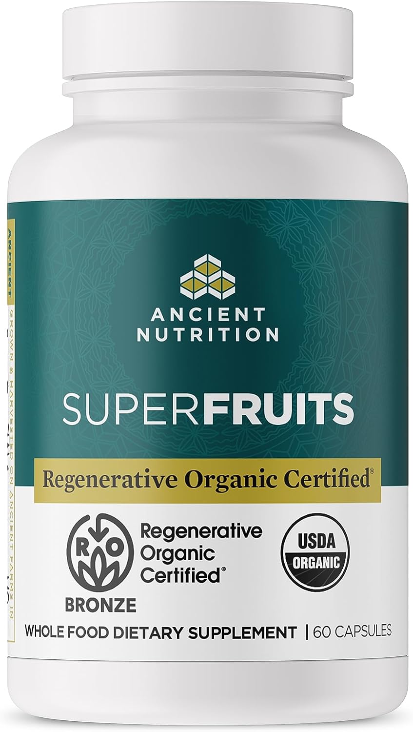 Ancient Nutrition SuperFruits Cápsulas - Regenerative Organic Certified - 60 Cápsulas