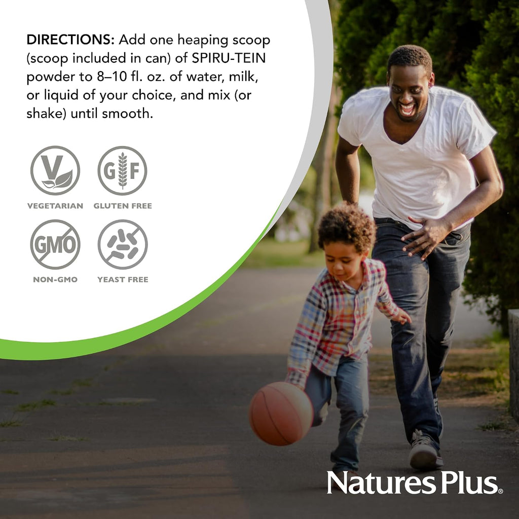 NaturesPlus SPIRU-TEIN, Chocolate - 476 g - Proteína Vegetal en Polvo