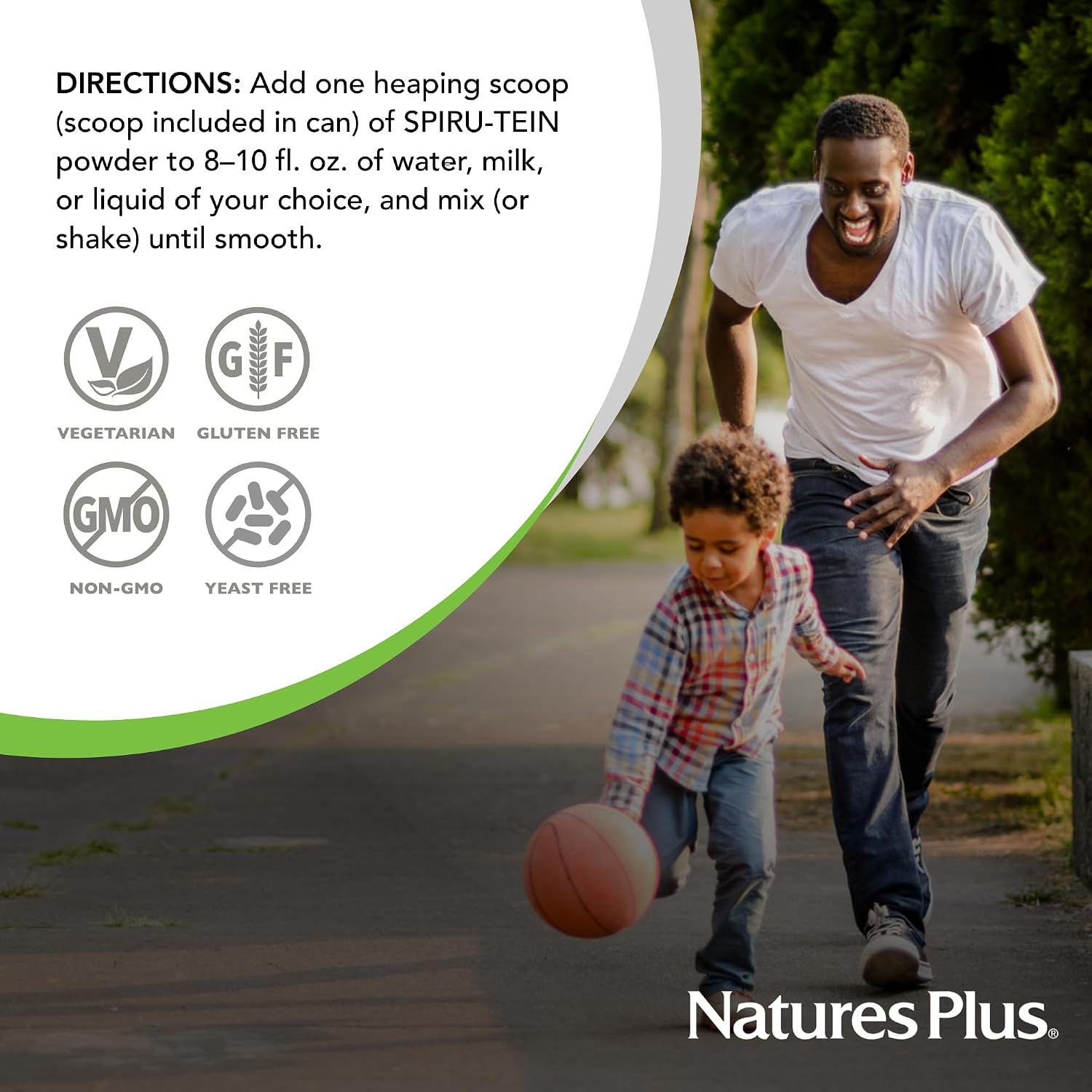 NaturesPlus SPIRU-TEIN, Chocolate - 476 g - Proteína Vegetal en Polvo