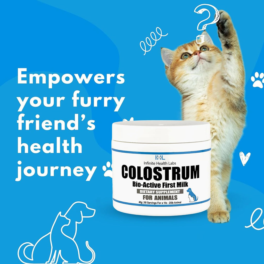 Calostro Bovino Bioactivo para Perros y Gatos - Suplemento en Polvo 240g (480 porciones)