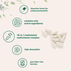 Micro Ingredients Multivitamínico Metilado Puro - 240 Cápsulas | Fórmula 19 en 1 con Vitaminas y Minerales