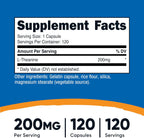 Nutricost L-Theanine 200mg, 120 Cápsulas, Alta Concentración - No OGM, Sin Gluten