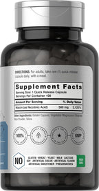 Horbäach Niacina | Vitamina B3 500mg | 100 Cápsulas | Con Flush | No OGM y Sin Gluten