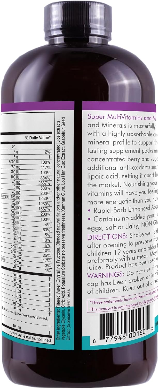 Liquid Super Multivitamin and Minerals - Multivitamínico Líquido Premium - 473 ml