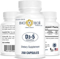 Bio-Tech Pharmacal Vitamina D3 (5000 UI, 250 Cápsulas Blandas)
