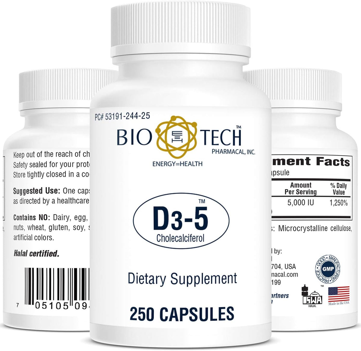 Bio-Tech Pharmacal D3-50 50,000 IU - 100 – Dosificación: Ajuste la dosis a sus necesidades: desde 600 UI diarias – Image 7