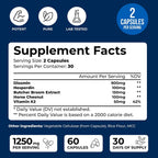 Vein Vitality Complejo Diosmin Hesperidina 1250 mg con Castaño de Indias y Rusco - 60 Cápsulas