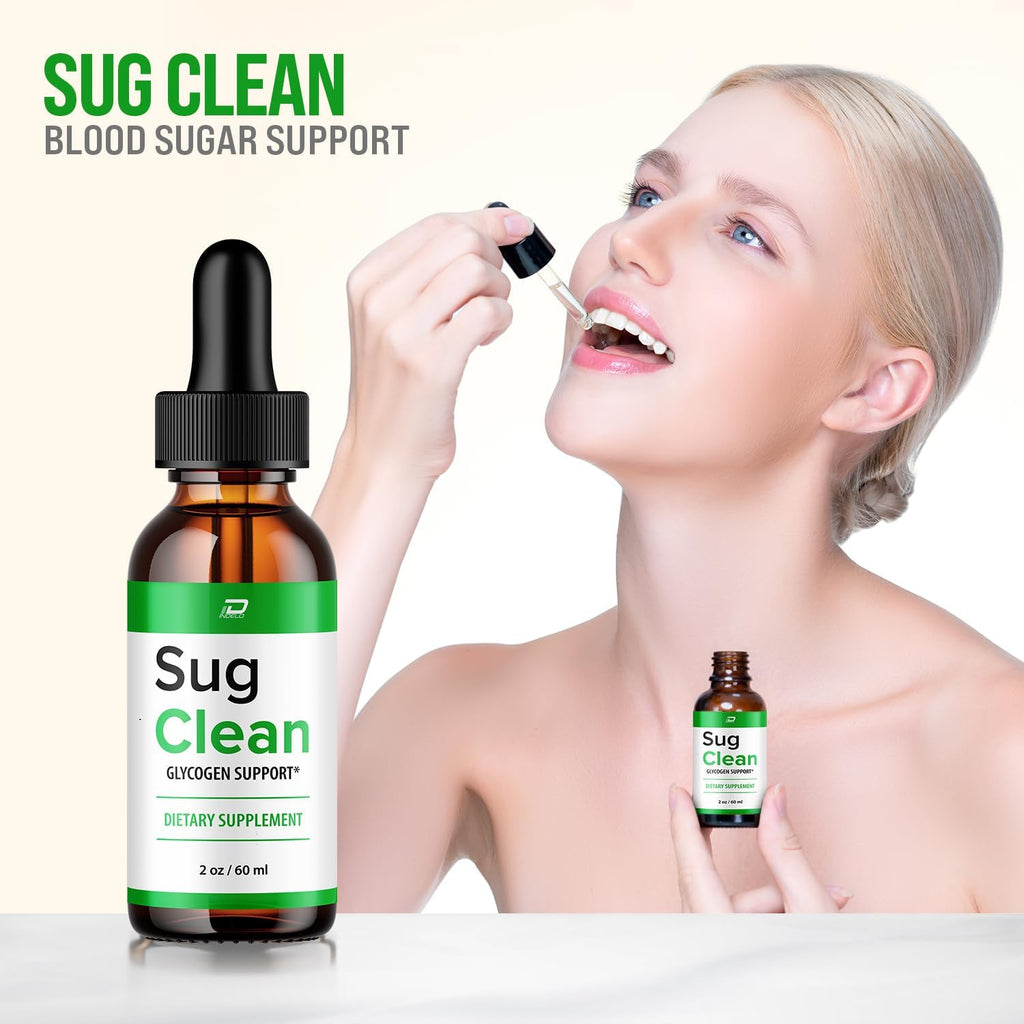 Sug Clean Drops Fórmula Saludable – SugClean Niveles Naturales - Gotas Líquidas de Glucógeno de Fuerza Extra (Pack de 3 – Suministro 3 Meses)
