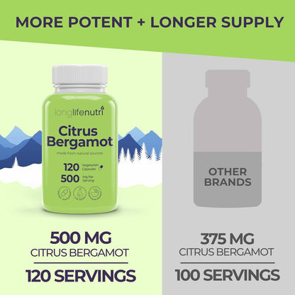 Extracto de Bergamota 500mg - 120 Cápsulas Vegetarianas - 40% Flavanonas Polifenólicas - 4 Meses de Suministro - – Image 3