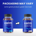 NutraChamps Calm Gummies, Gominolas para el Estrés con Ashwagandha, L-Teanina, GABA, Vitamina B6 y Melisa, Apoyo para el Estado de Ánimo, Concentración y Relajación, Sabor Natural a Baya, 90 Gominolas