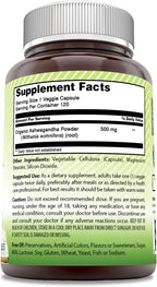 Amazing India Ashwagandha 500 mg | 120 Cápsulas Veganas | Sin OGM, Sin Gluten