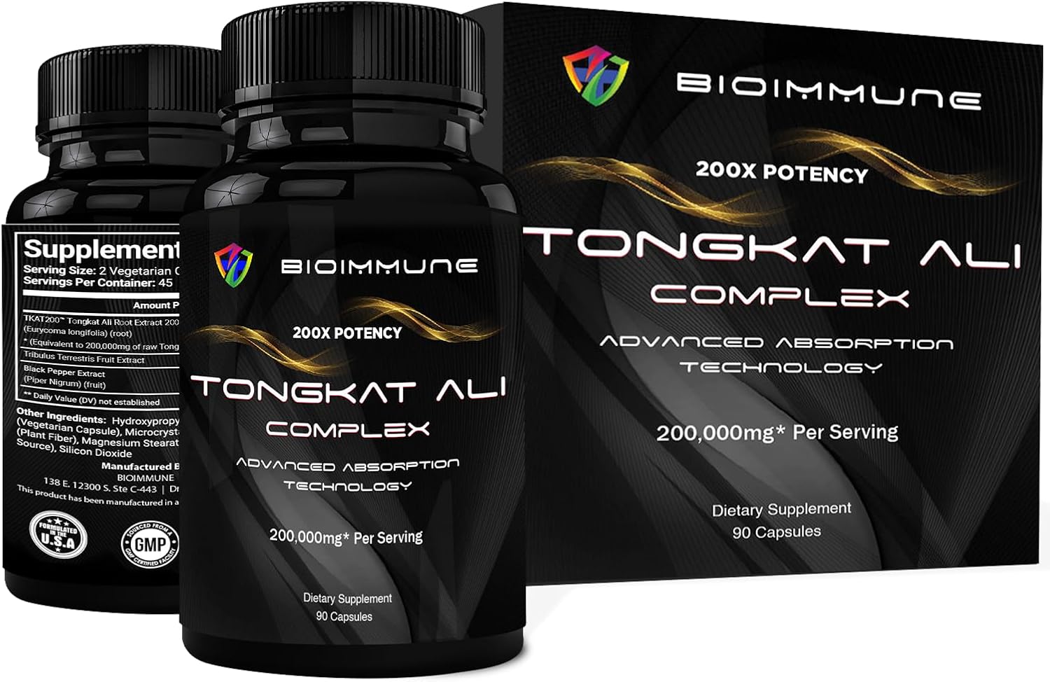 BioImmune Longjack Tongkat Ali Ultra Concentrado Extracto Purificado - 60 Cápsulas