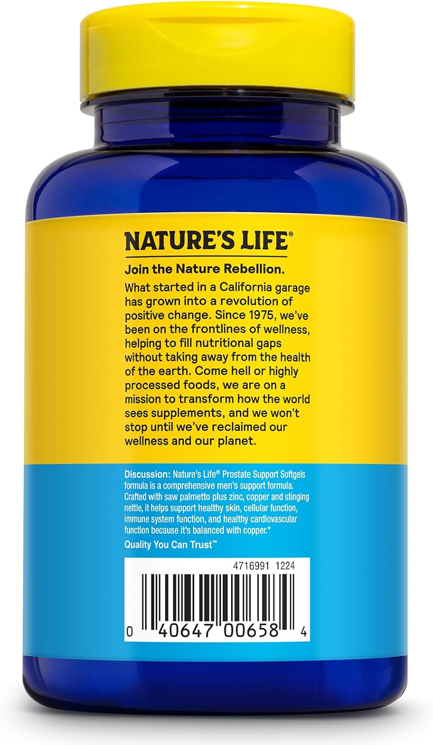 Nature's Life Soporte para Próstata en Cápsulas Blandas - 120 Cápsulas Blandas - Suplemento para la Salud Prostática