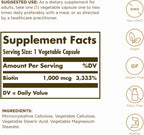 Solgar Biotina 1000 mcg - Paquete de 2 unidades de 250 cápsulas vegetales
