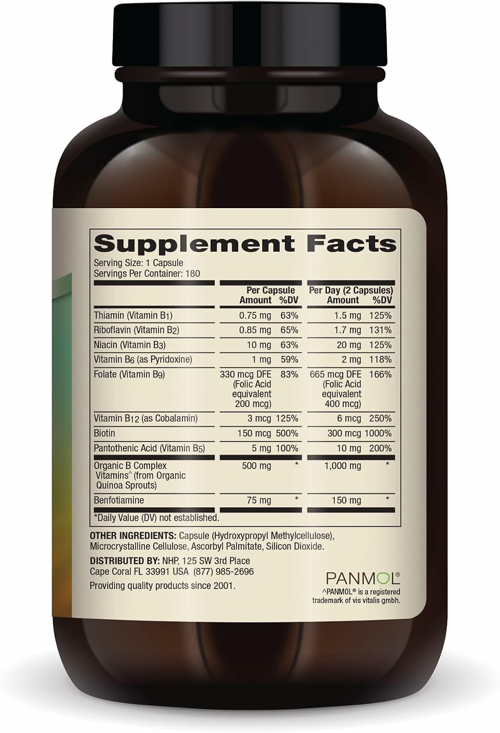 Dr. Mercola Complejo B con Benfotiamina, 180 Cápsulas
