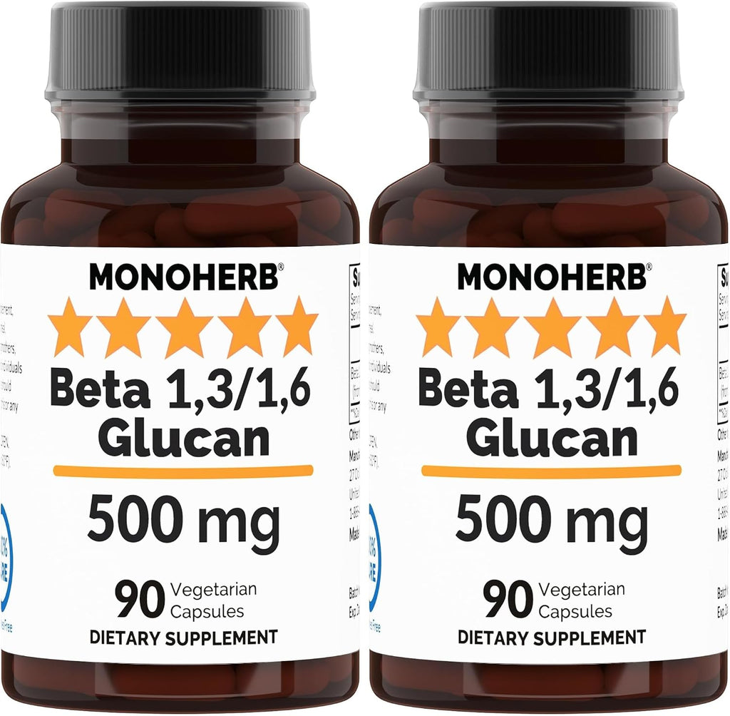 MONOHERB Beta 1,3/1,6 Glucan 500 mg - 90 Cápsulas Veganas
