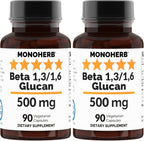 MONOHERB Beta 1,3/1,6 Glucan 500 mg - 90 Cápsulas Veganas