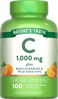 Nature's Truth Vitamina C 1000 mg con Rosa Mosqueta y Bioflavonoides - 100 Cápsulas