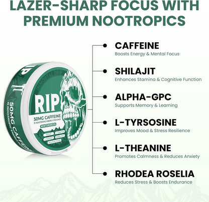 Immortal Drip RIP Bolsitas Nootrópicas de – Alpha-GPC (100 mg): Este precursor de la acetilcolina apoya la función – Image 2
