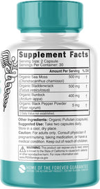 Nutri Certified Organic Sea Moss Capsules - Complejo de Musgo de Mar Orgánico, 1405mg, 60 Cápsulas