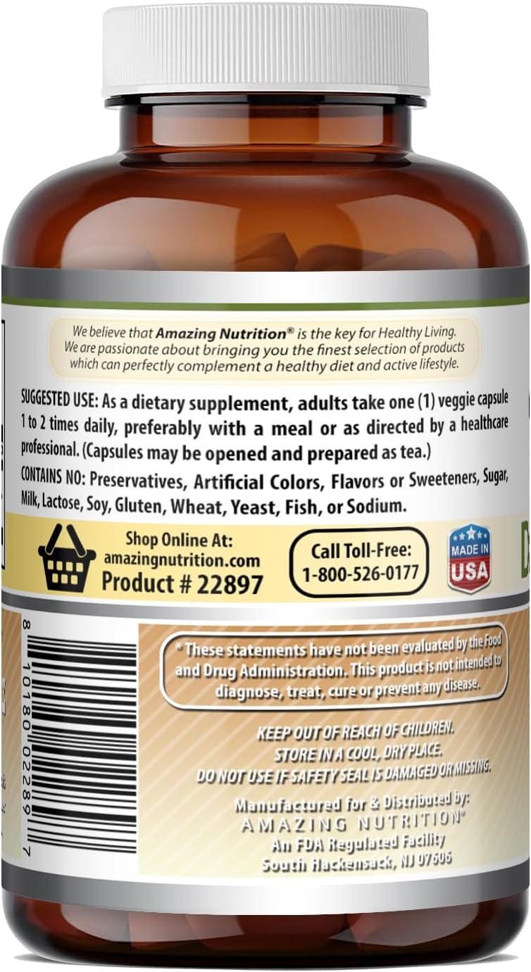 Amazing Formulas Raíz de Diente de León (Taraxacum Officinale) – 520 mg por cápsula, 120 cápsulas veganas