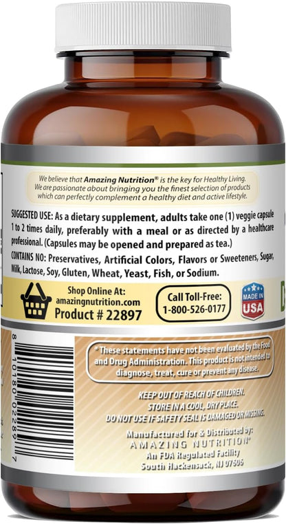 Amazing Formulas Raíz de Diente de León (Taraxacum Officinale) – 520 mg por cápsula, 120 cápsulas veganas – Image 4