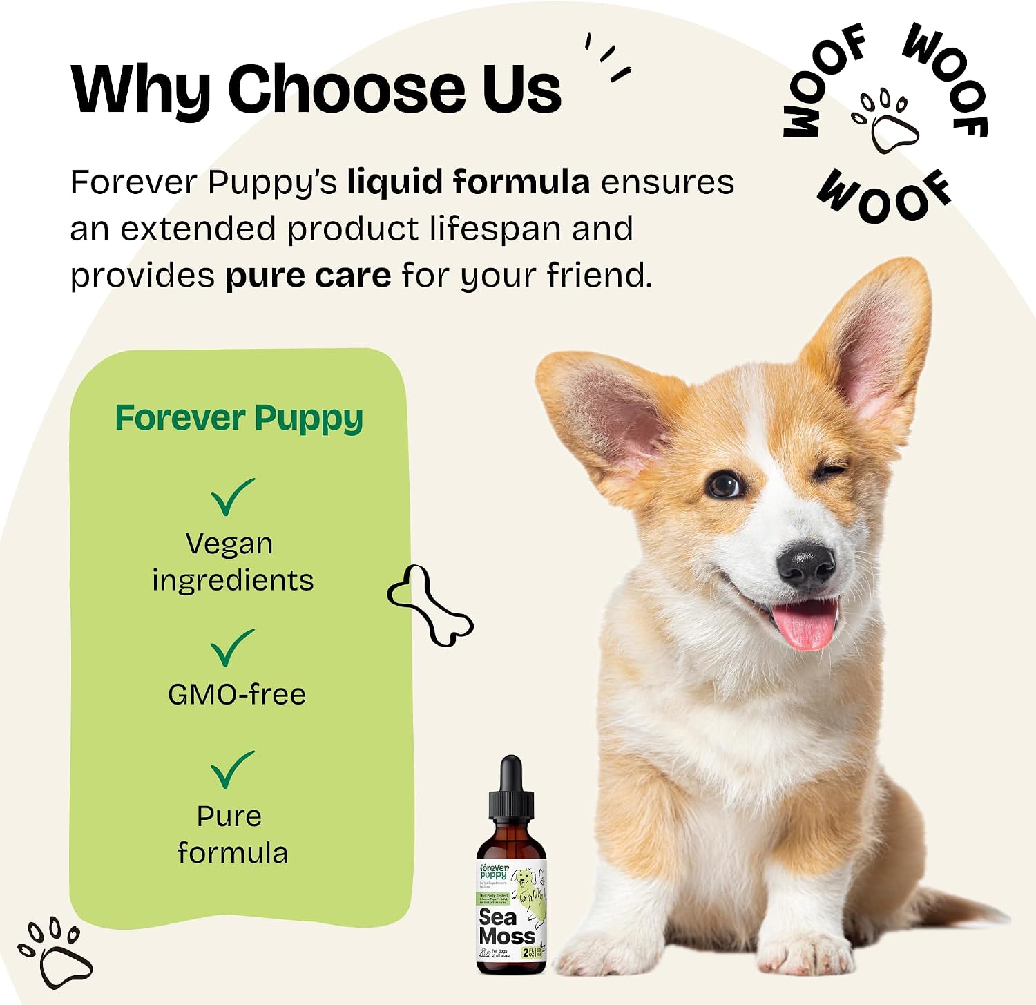 Irish Sea Moss Drops for Dogs - Thyroid Support & Energy - Nutritional Drops with Liquid Seamoss Extract - Dog Vitamins and Supplements for All Breeds & Sizes - Alcohol-Free - 59 ml