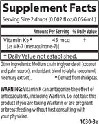 Carlson - Super Daily K2, 45 mcg Vitamina K2 Líquida, MK-7, Sin Sabor, 360 Gotas (10.16 ml)