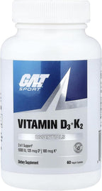 GAT SPORT Vitamina D3 K2, 5000 UI, 60 Cápsulas Vegetales