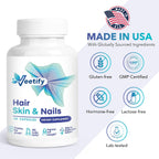 Veetify Vitaminas para Cabello, Piel y Uñas con Biotina y Complejo Herbal - 60 Cápsulas Veganas