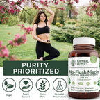 Natural Nutra No Flush Niacina 525 mg - 100 Cápsulas de Vitamina B3
