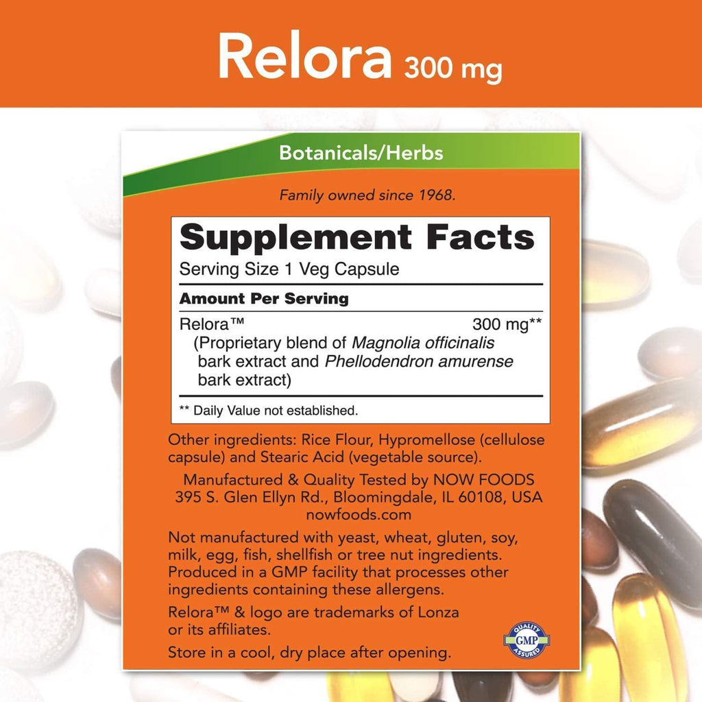 NOW Foods Relora 300 mg, Vegetable Capsules, 120 Capsules (3-Pack)