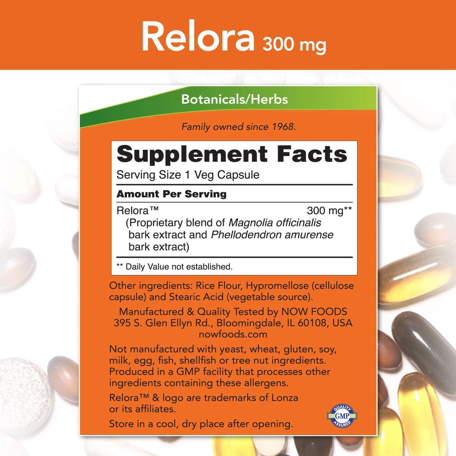 NOW Foods Relora 300 mg, Vegetable Capsules, 120 Capsules (3-Pack)