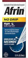 Afrin No Drip Night Spray Nasal - Alivio Rápido de la Congestión Nasal con Manzanilla, 15 ml