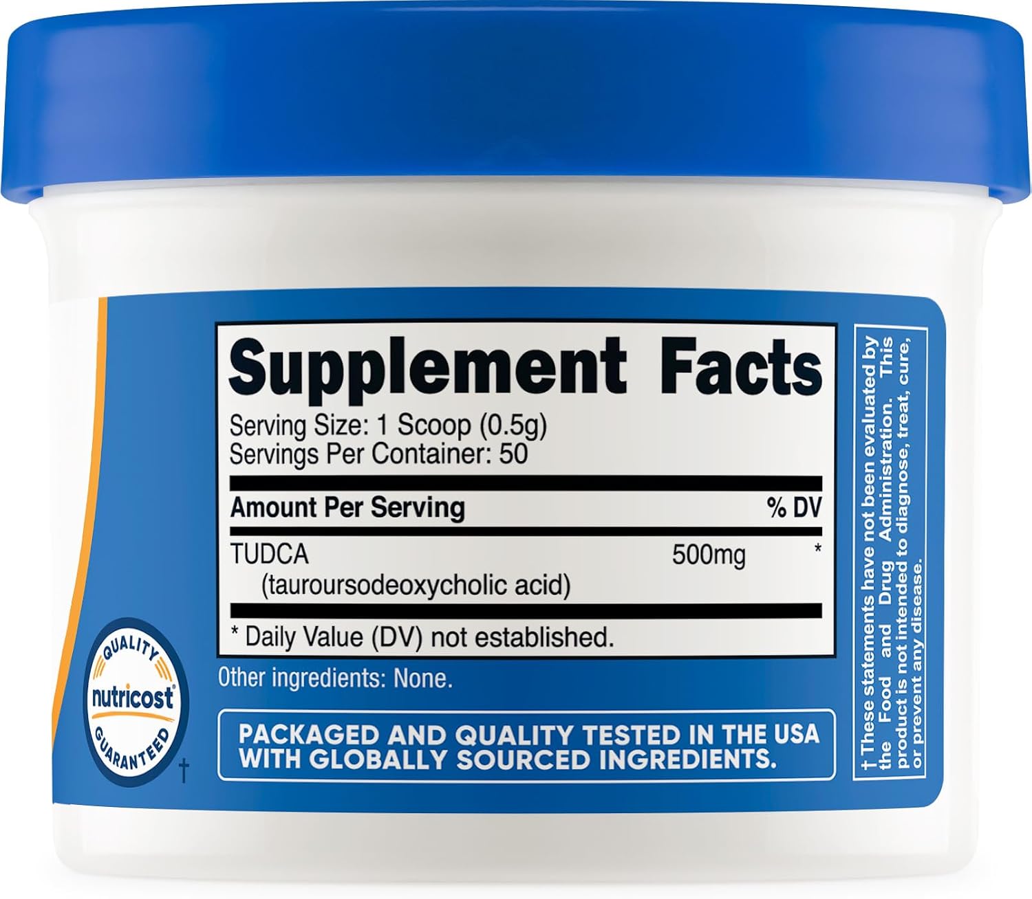 Nutricost TUDCA en Polvo 25 Gramos - Ácido Tauroursodesoxicólico - Sin Gluten, No Transgénico