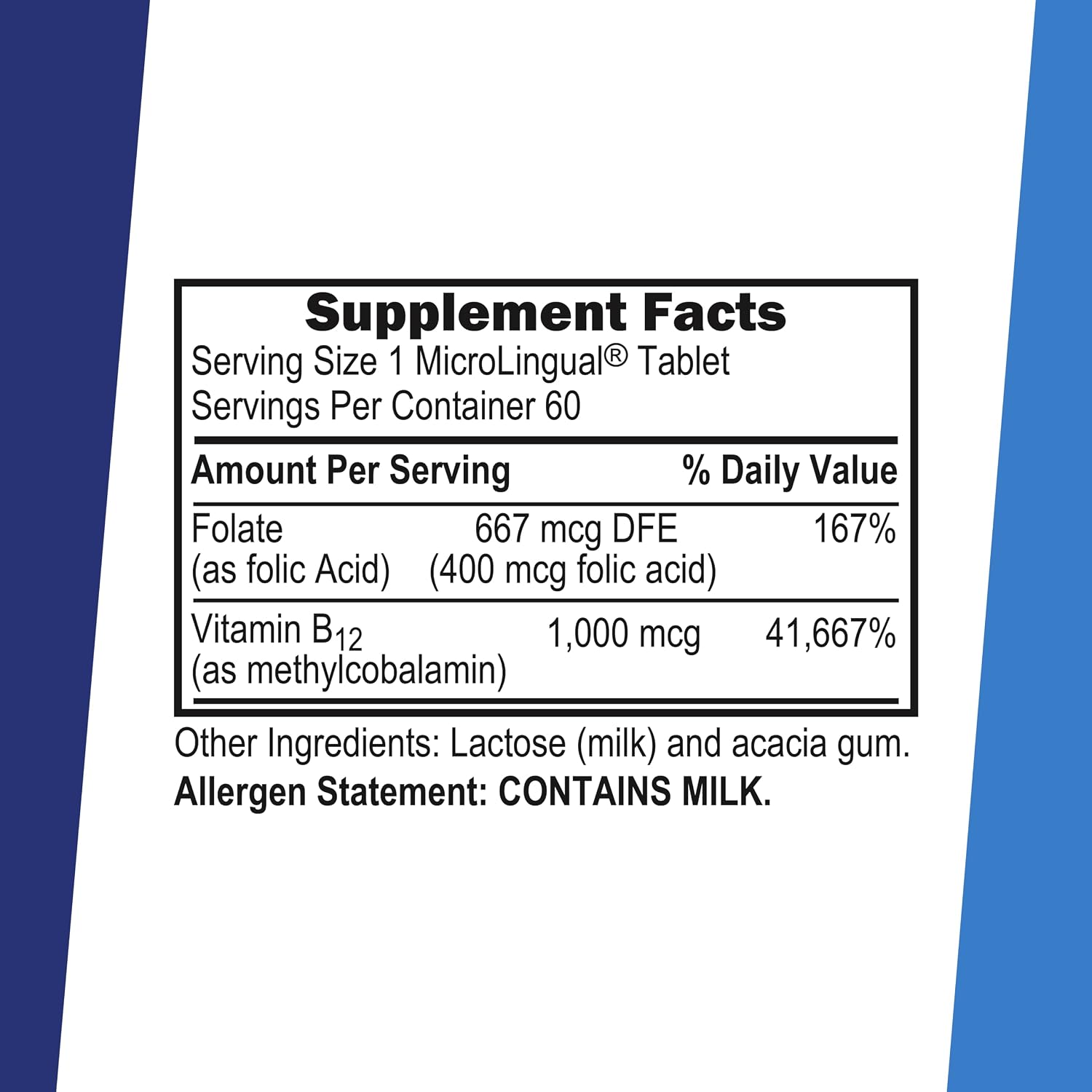 Superior Source No Shot Methylcobalamin B12 con Ácido Fólico - 60 Comprimidos Sublinguales