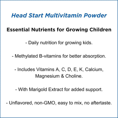 Dr. Wholeness Head Start Multivitamin Powder | Nutrientes esenciales para niños en crecimiento, vitaminas B metiladas, fácil – Image 4