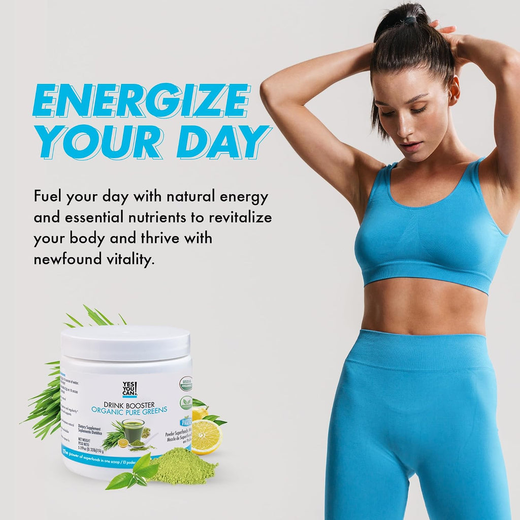 Yes You Can! Drink Booster - Mezcla Orgánica de Superfoods Verdes en Polvo (2 Pack)