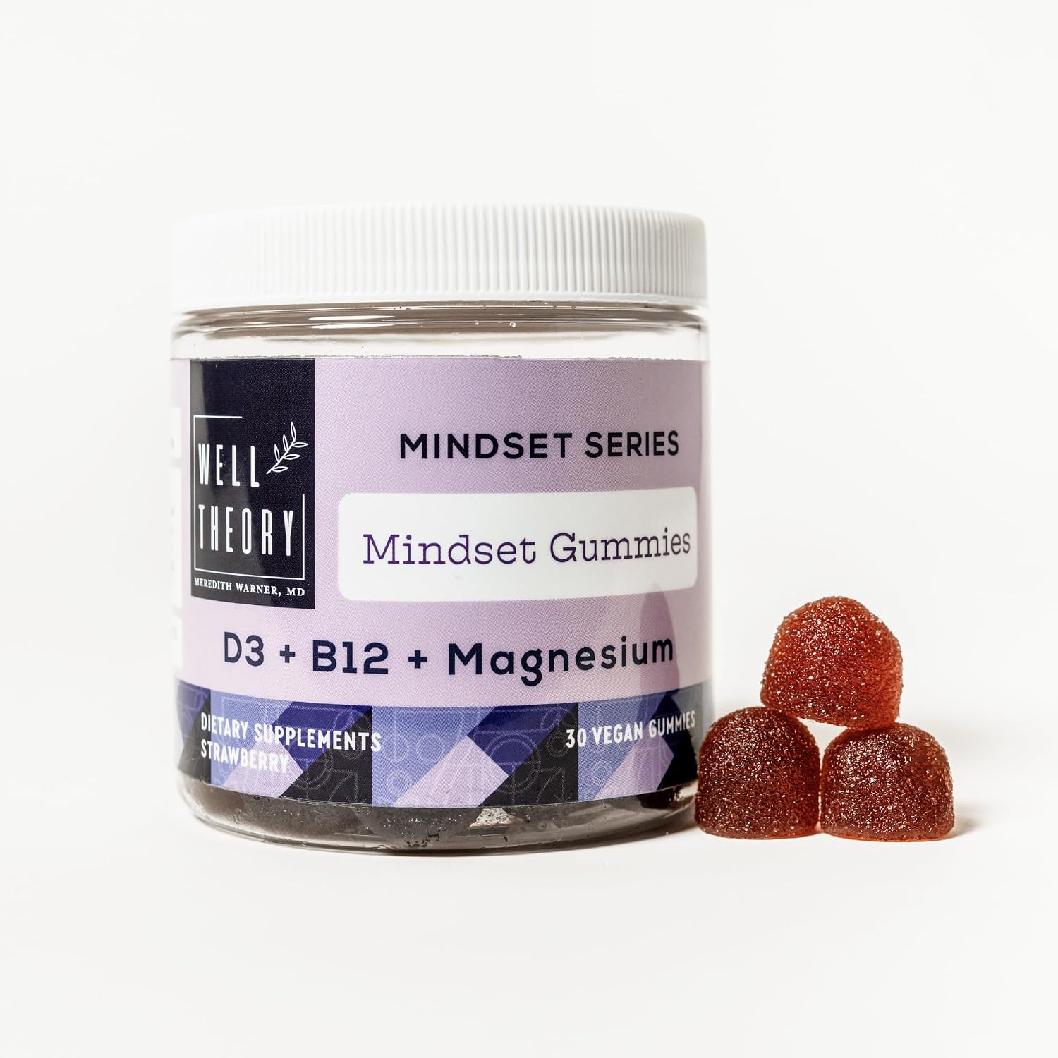WELL THEORY D3 Gummy - Gominolas con Vitamina D3, Magnesio y B12 - Sabor Fresa - 30 Gominolas Veganas