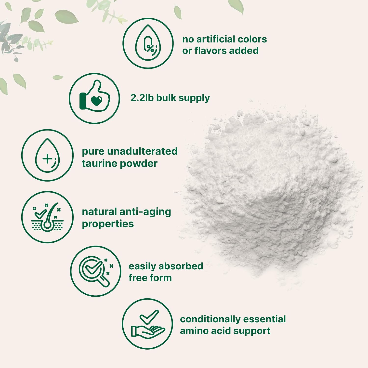 Micro Ingredients Taurina en Polvo Puro, 1 kg (2.2 lb) - Sin Sabor, 100% Puro, Aminoácido Esencial