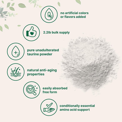 Micro Ingredients Taurina en Polvo Puro, 1 kg (2.2 lb) - Sin Sabor, 100% Puro, Aminoácido Esencial – Image 3