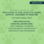 Fido-Derm Spray Herbal para la Piel – Alivio del Picor y Puntos Calientes – 118 ml