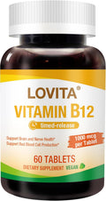 LOVITA Vitamina B12 1000 mcg Liberación Sostenida - 60 Comprimidos Veganos