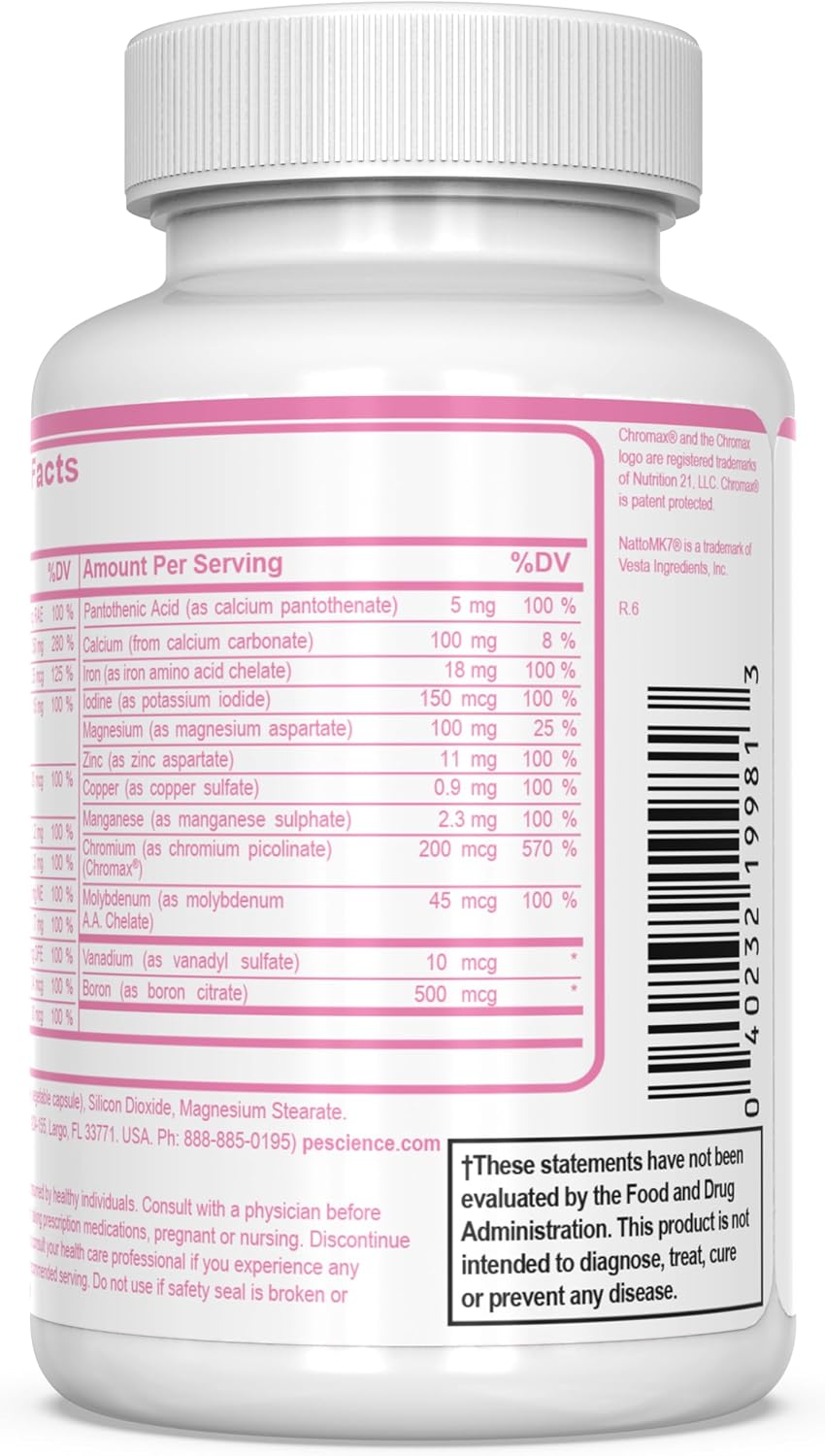 PEScience TruMulti Multivitamin for Women with Iron, 90 Capsules
