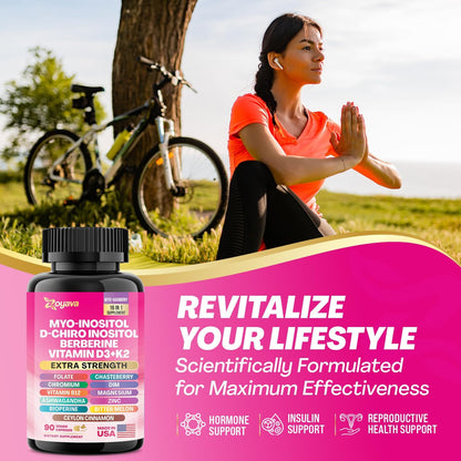 Zoyava Myo Inositol Complex – 750 mg Myo-Inositol con Berberina, D-Chiro Inositol, Ashwagandha y más – 180 Cápsulas Veganas – Image 6
