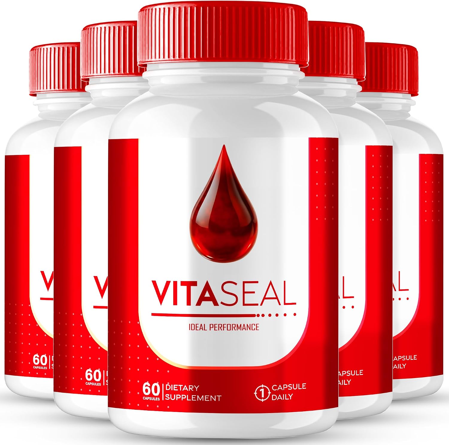 Vitaseal Cápsulas, Suplemento Oficial de Fórmula de Apoyo Sanguíneo Vitaseal - Máxima Potencia, Fórmula Premium para Circulación Saludable y Niveles Estables, Fórmula Avanzada Reseñas Vita Seal (Paquete de 5)