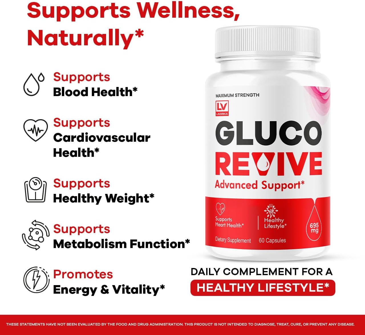 Gluco Revive Cápsulas (2 Paquetes) - Fórmula Avanzada de Apoyo Nutricional