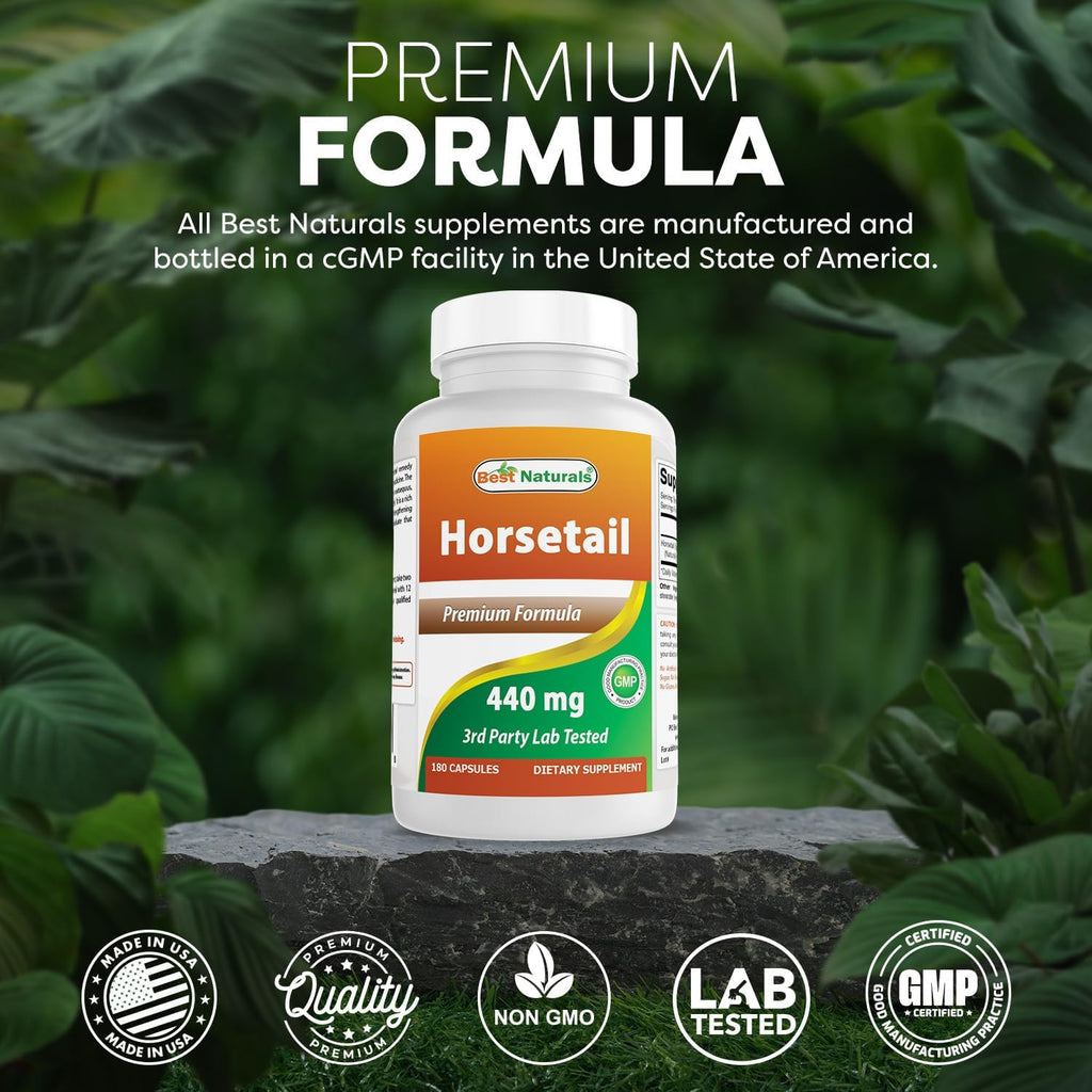 Best Naturals Cola de Caballo 440 mg, 180 Cápsulas