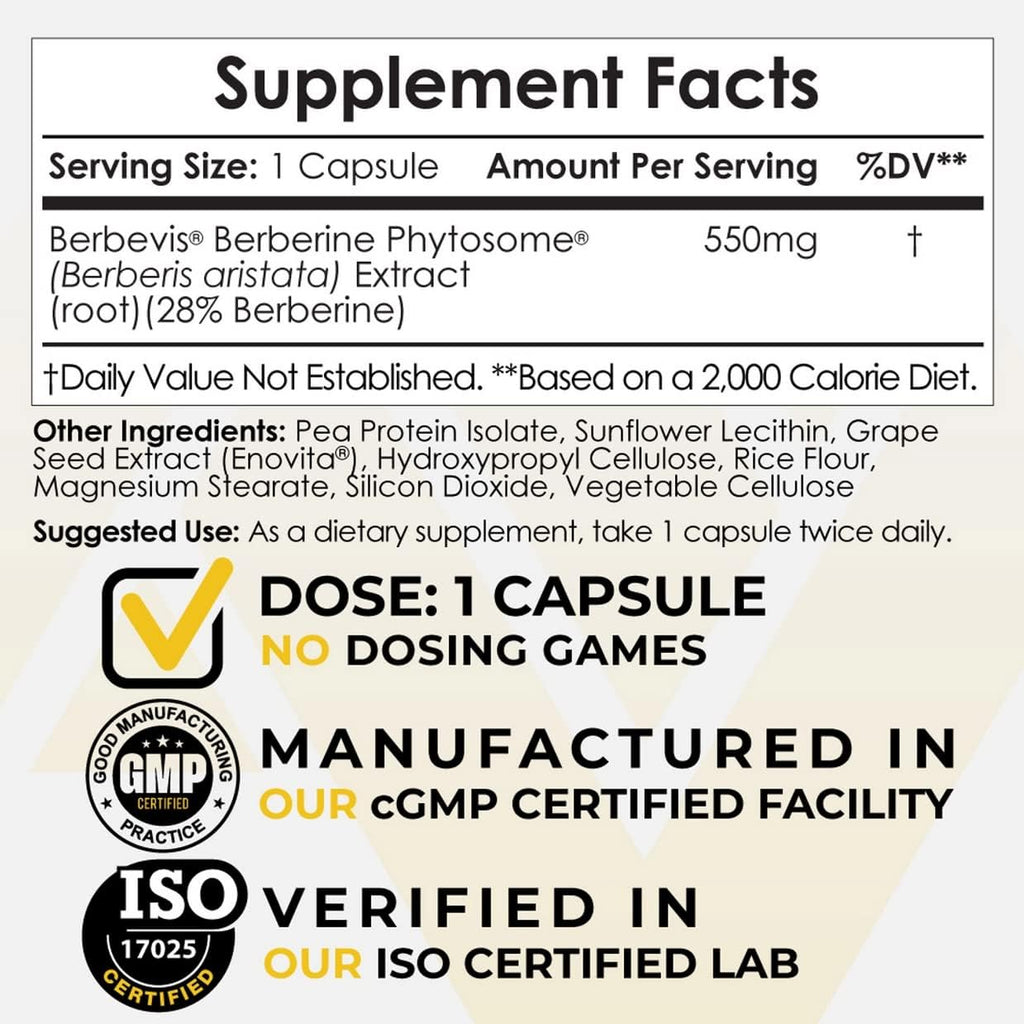 Nootropics Depot Berberina Phytosome 550mg - Alta Biodisponibilidad